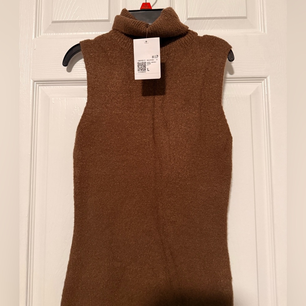 Forever 21 Brown Sleeveless Turtleneck Midi Dress - Picture 2 of 6